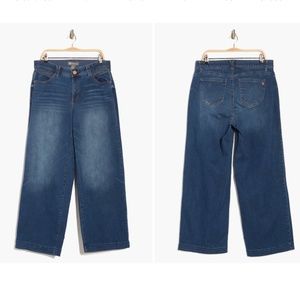 Democracy Dark Blue Wide-Leg Flare Jeans